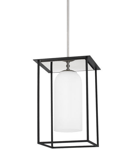 Mitzi 1 Light Small Pendant in Polished Nickel/Textured Black Combo H644701S-PN/TBK