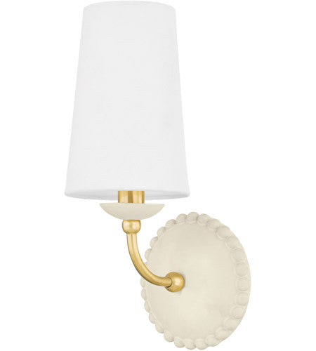 Mitzi 1 Light Sconce in Aged Brass/Ceramic Antique Ivory H663101-AGB/CAI