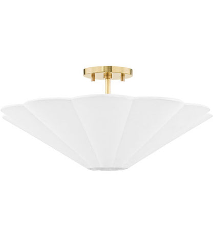 Mitzi 3 Light Semi Flushmount in Aged Brass H676603-AGB