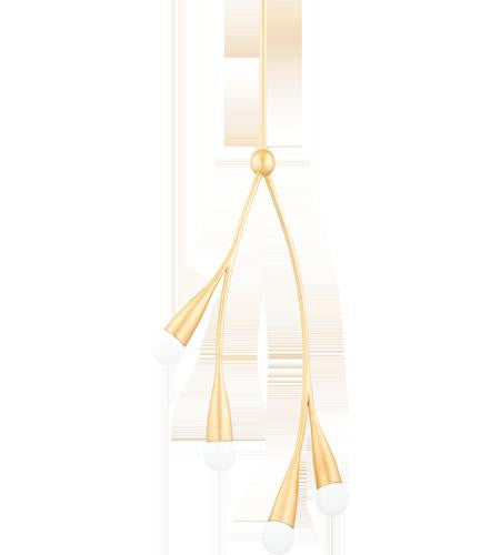 Mitzi 4 Light Pendant in Gold Leaf H689704-GL