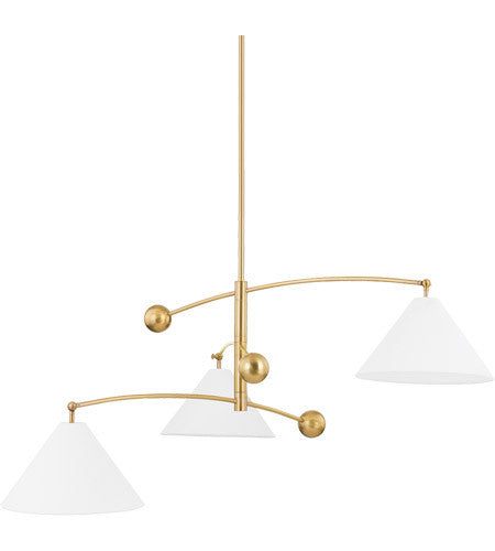 Mitzi 3 Light Chandelier in Aged Brass H696803-AGB