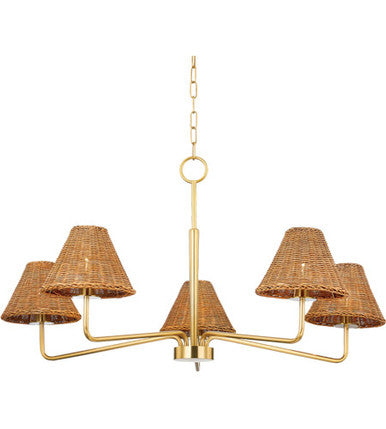 Mitzi 5 Light Chandelier in Aged Brass H704805-AGB