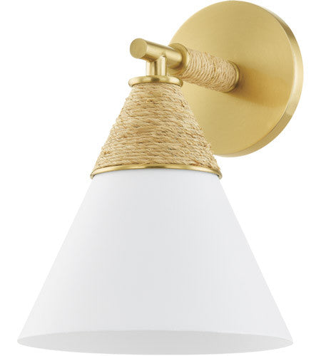 Mitzi Lighting Mica 1 Light Wall Sconce in Aged Brass H709101-AGB/TWH