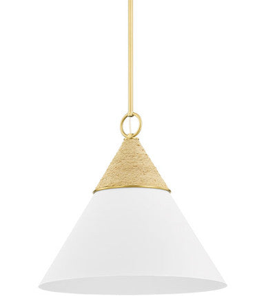 Mitzi 1 Light Pendant in Aged Brass H709701L-AGB/TWH