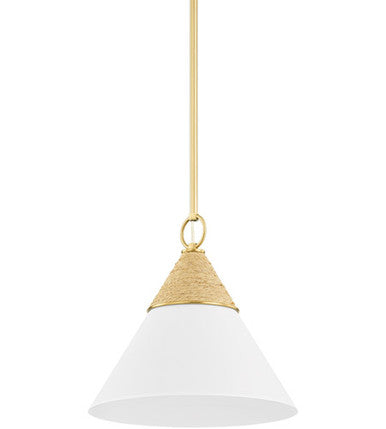 Mitzi 1 Light Pendant in Aged Brass H709701S-AGB/TWH