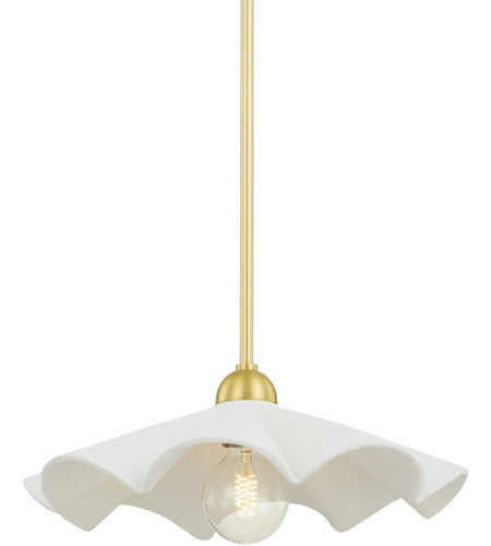 Mitzi Lighting Maisie 1 Light Pendant in Aged Brass H712701-AGB/CTW