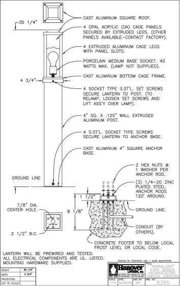 Hanover Lantern 6385 Claremont Series Path and Landscape Light: Line Voltage