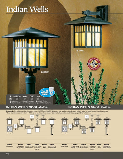 Hanover Lantern B28361 Medium Indian Wells Pier Mount