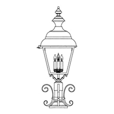 Hanover Lantern B31860 Grande Plymouth Pier Mount