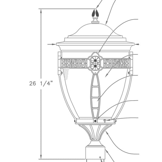 Hanover Lantern B33031 Medium North Hills Post Mount