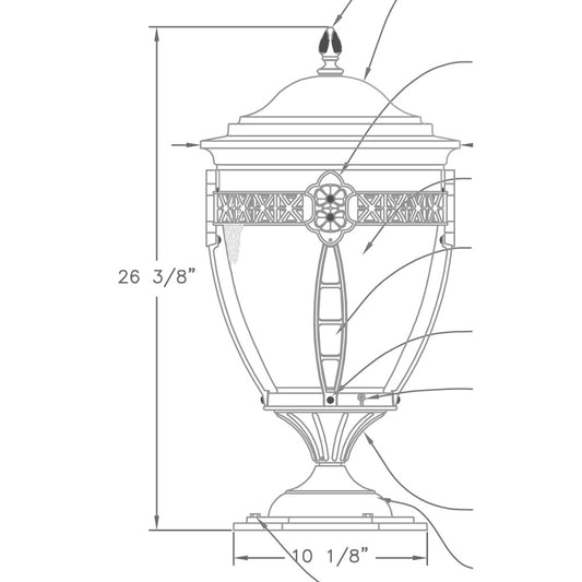 Hanover Lantern B33061 Medium North Hills Pier Mount