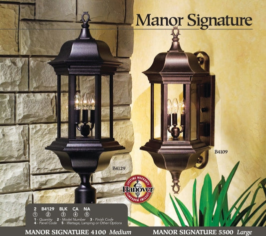 Hanover Lantern B4109 Medium Manor Signature Wall Mount Mount