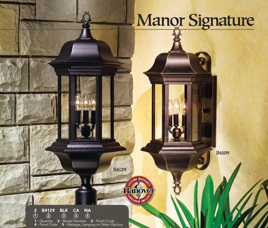 Hanover Lantern B4161 Medium Manor Signature Pier Mount