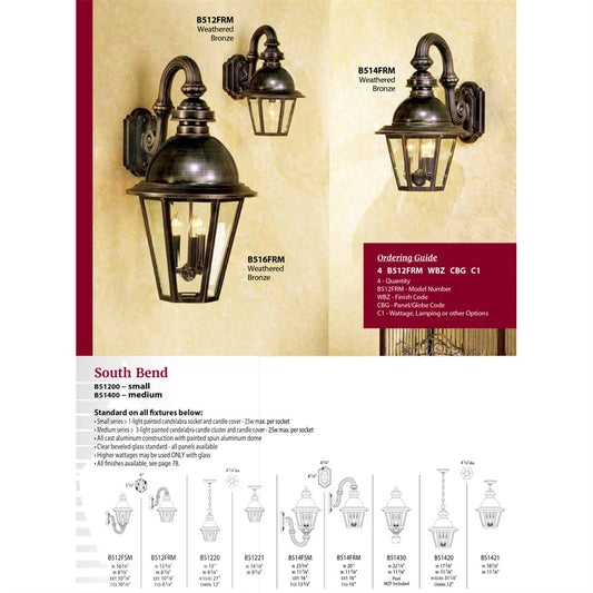 Hanover Lantern B51630 Large South Bend Post Mount