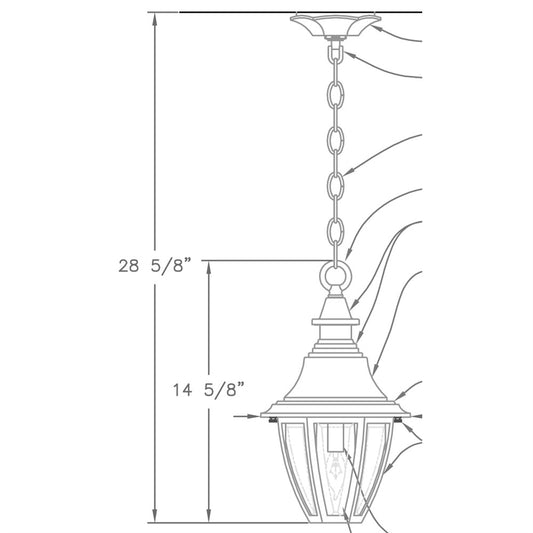 Hanover Lantern B52220 Suffolk Small Ceiling Lantern