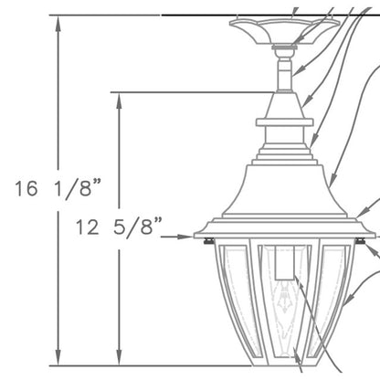 Hanover Lantern B52221 Suffolk Small Semi Flush Ceiling Lantern