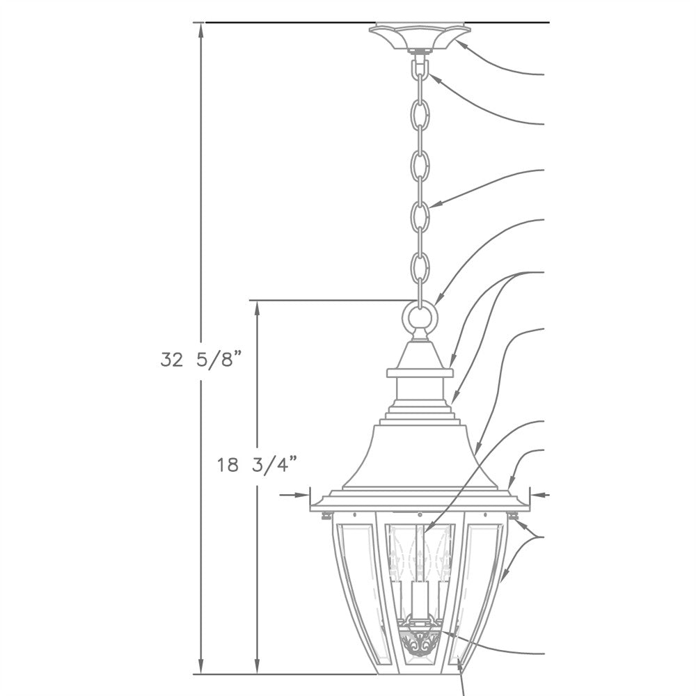 Hanover Lantern B52420 Suffolk Medium Ceiling Lantern