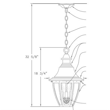 Hanover Lantern B52420 Suffolk Medium Ceiling Lantern