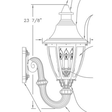 Hanover Lantern B524FSM Suffolk Medium Wall Mount