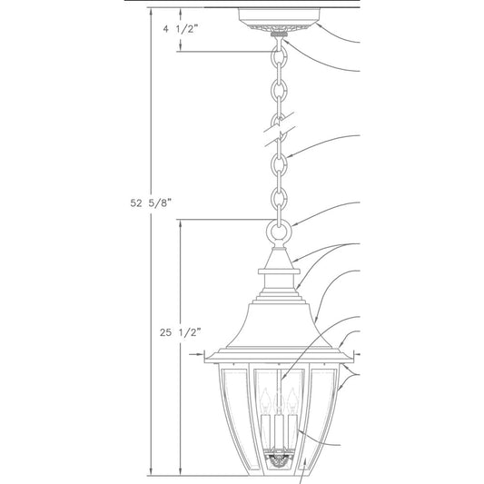 Hanover Lantern B52620 Suffolk Large Ceiling Lantern