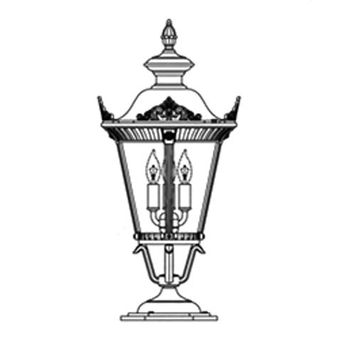 Hanover Lantern B53360 Small Stockholm Pier Mount (with Crown)