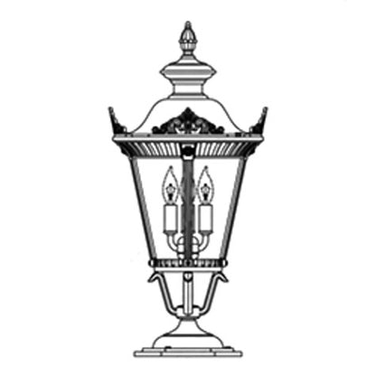 Hanover Lantern B53360 Small Stockholm Pier Mount (with Crown)