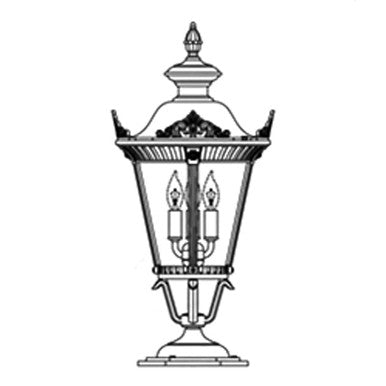 Hanover Lantern B53360 Small Stockholm Pier Mount (with Crown)