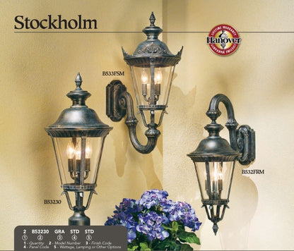 Hanover Lantern B533FSM Small Stockholm Wall Mount (with Crown)