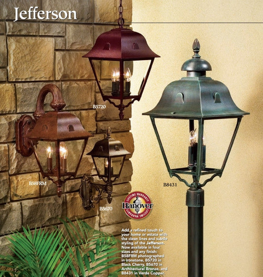 Hanover Lantern B5730 Large Jefferson Post Mount