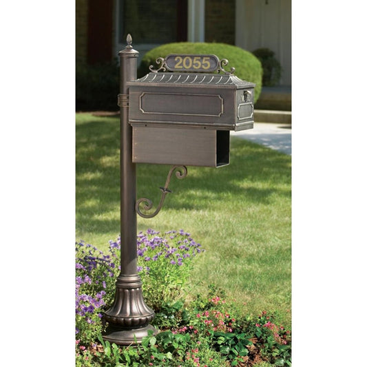 Hanover Lantern M96S Muirfield Village Mailbox with Address Sign and Newspaper Box