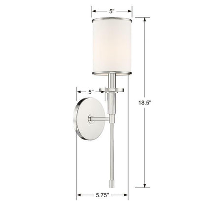 OPEN BOX NEW: Crystorama Hatfield 1 Light Polished Nickel Wall Mount HAT-471-PN