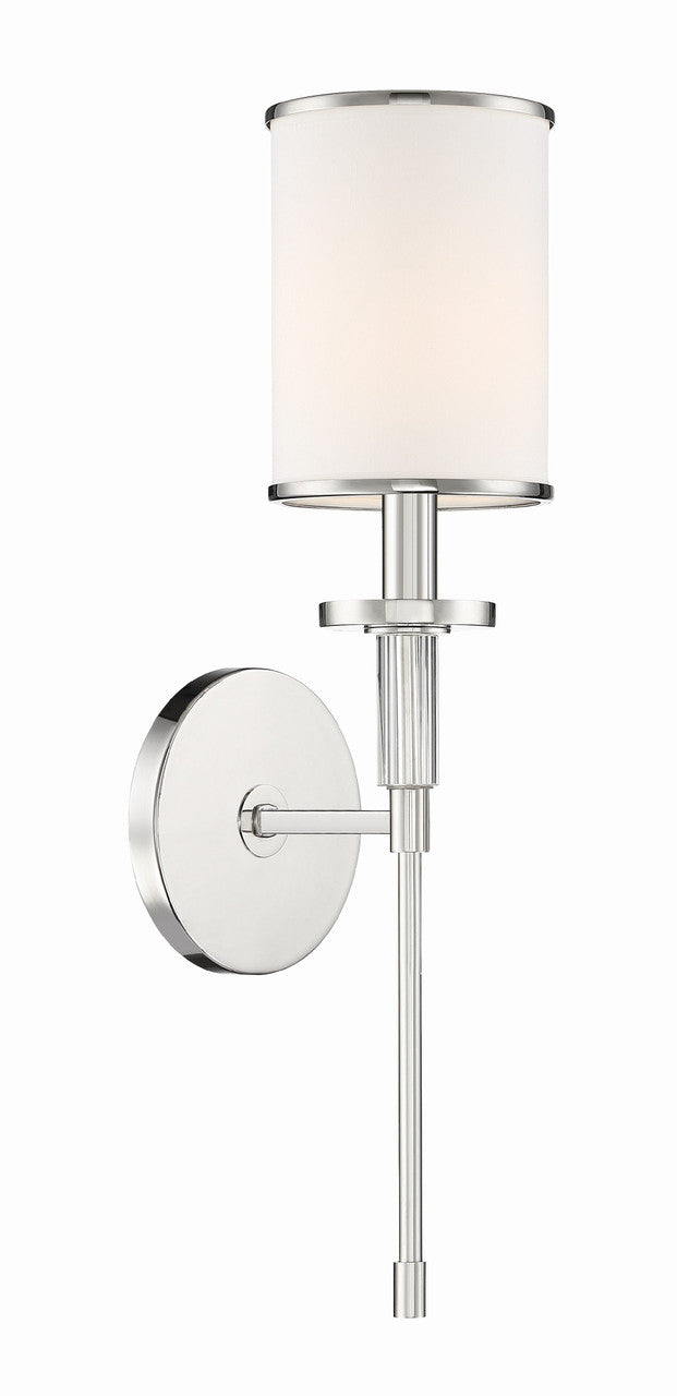 Crystorama Hatfield 1 Light Polished Nickel Wall Mount HAT-471-PN