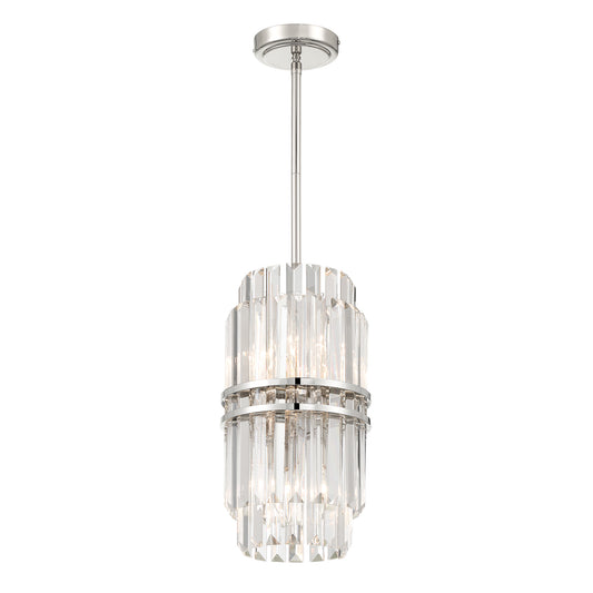 Crystorama Hayes 4 Light Polished Nickel Pendant HAY-1401-PN