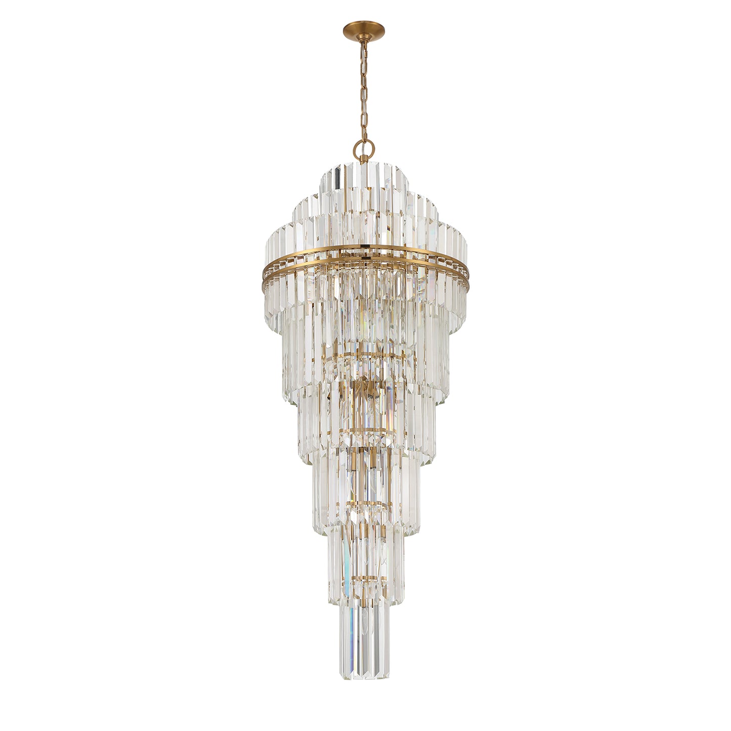 Crystorama Hayes 31 Light Aged Brass Chandelier HAY-1419-AG