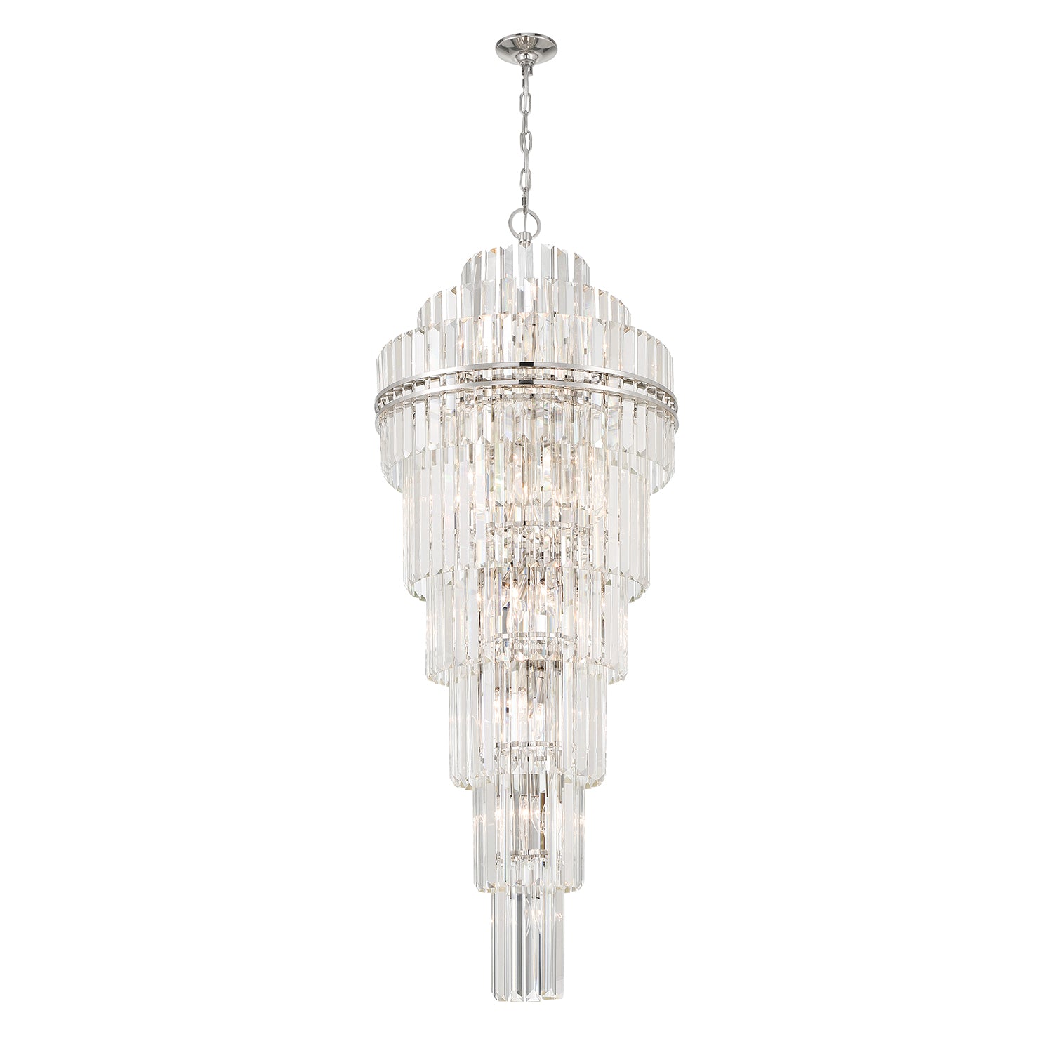 Crystorama Hayes 31 Light Polished Nickel Chandelier HAY-1419-PN