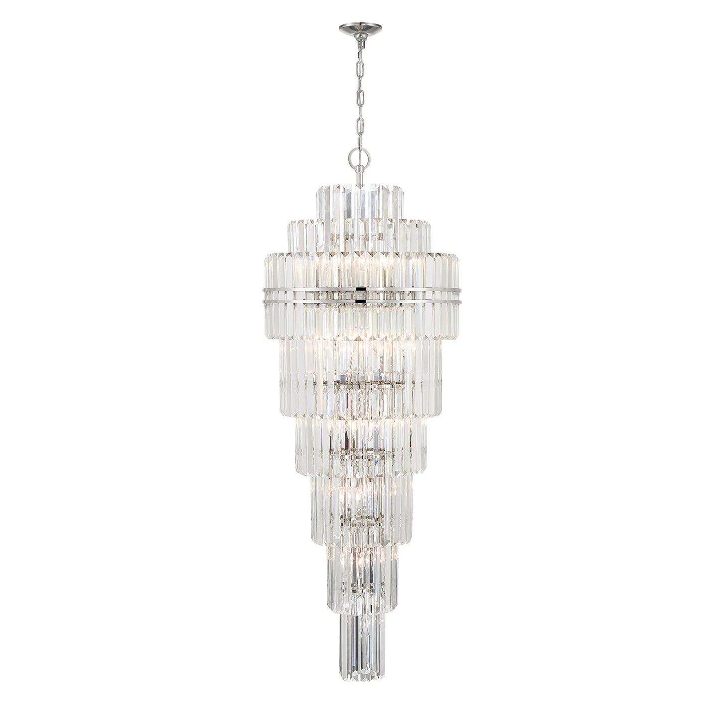 Crystorama Hayes 31 Light Polished Nickel Chandelier HAY-1419-PN