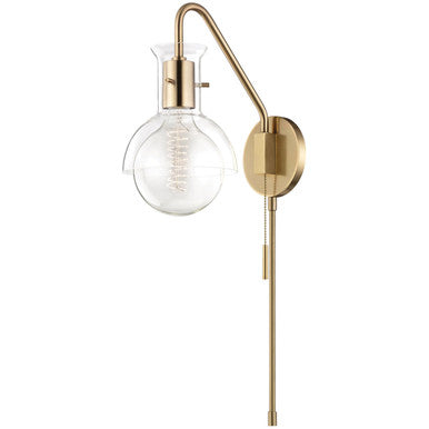 Mitzi 1 Light Plug-in Sconce in Aged Brass HL111101G-AGB