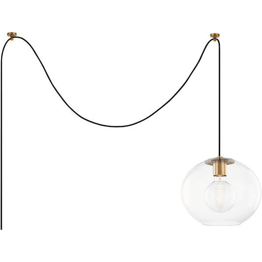 Mitzi 1 Light Pendant in Aged Brass HL270701L-AGB