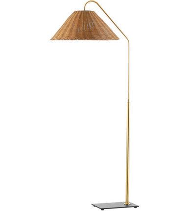 Mitzi 1 Light Floor Lamp in Aged Brass/Textured Black Combo HL599401-AGB/TBK