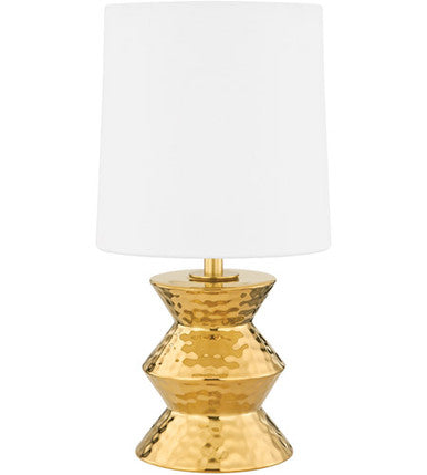 Mitzi 1 Light Table Lamp in Aged Brass Ceramic Gold HL617201A-AGB/CGD