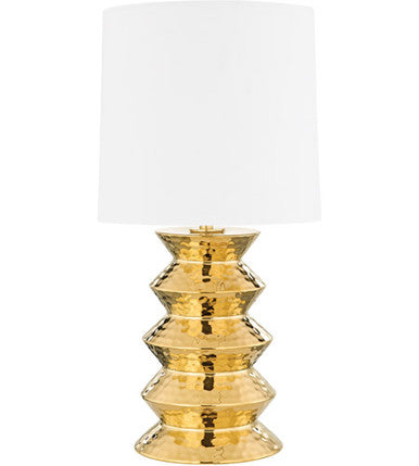 Mitzi 1 Light Table Lamp in Aged Brass Ceramic Gold HL617201B-AGB/CGD