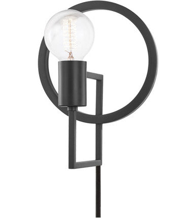 Mitzi 1 Light Plug-in Sconce in Dark Gray HL637201-DKGY