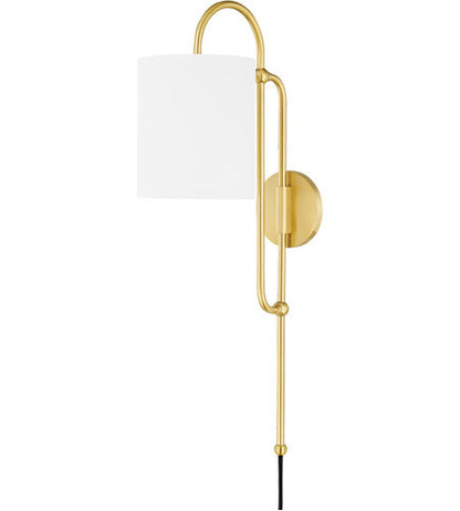 Mitzi 1 Light Portable Wall Sconce in Aged Brass HL641201-AGB