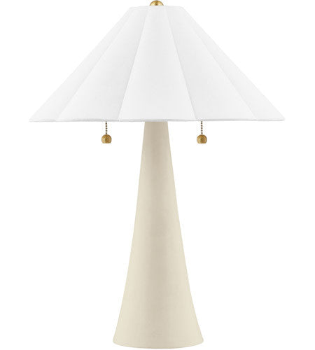 Mitzi 2 Light Table Lamp in Aged Brass/Ceramic Antique Ivory HL676202-AGB/CAI