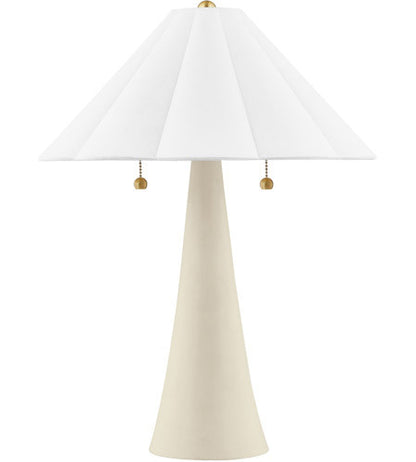 Mitzi 2 Light Table Lamp in Aged Brass/Ceramic Antique Ivory HL676202-AGB/CAI