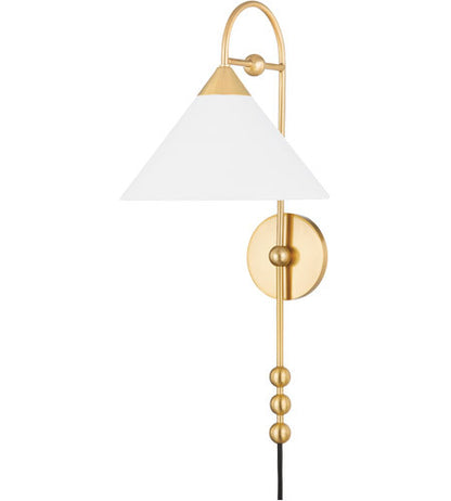 Mitzi 1 Light Portable Wall Sconce in Aged Brass HL682201-AGB