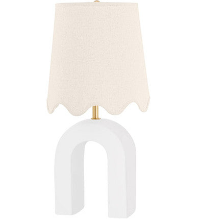 Mitzi 1 Light Table Lamp in Aged Brass/Ceramic Raw Matte White HL685201-AGB/CMW