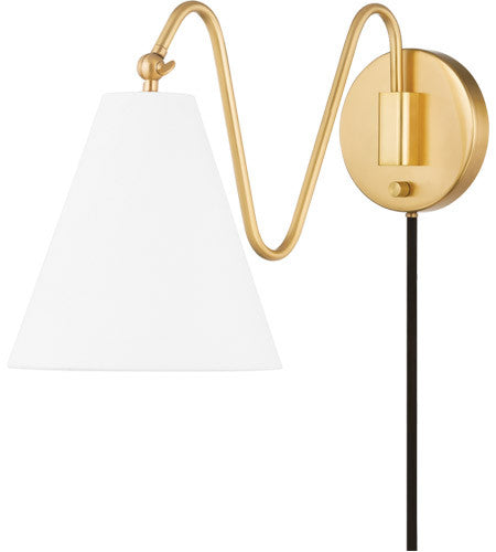 Mitzi 1 Light Portable Wall Sconce in Aged Brass HL699101-AGB