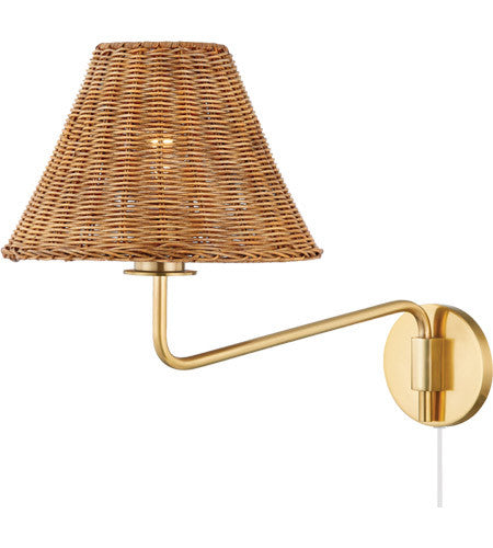 Mitzi 1 Light Portable Wall Sconce in Aged Brass HL704201-AGB