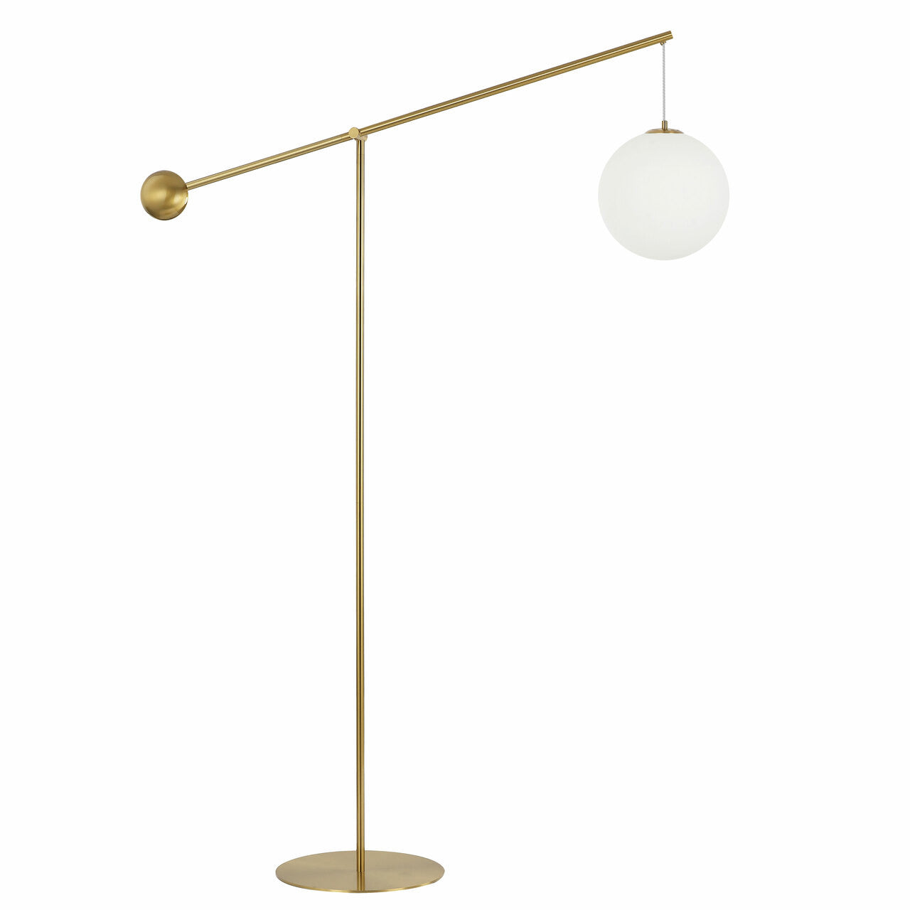 Dainolite 1 Light Incandescent Floor Lamp Aged Brass with Opal Glass HOL-1061F-AGB